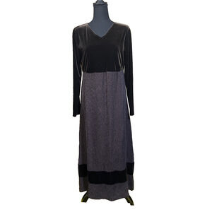 Vintage Coldwater Creek Velvet Chiffon Maxi Dress 8P Goblin Fairy Grunge Witchy